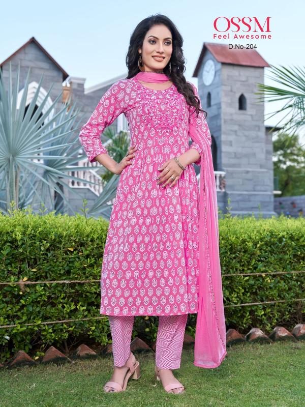 Ossm Cotton Nyra Vol 2 Cotton Kurti With Bottom Dupatta Collection